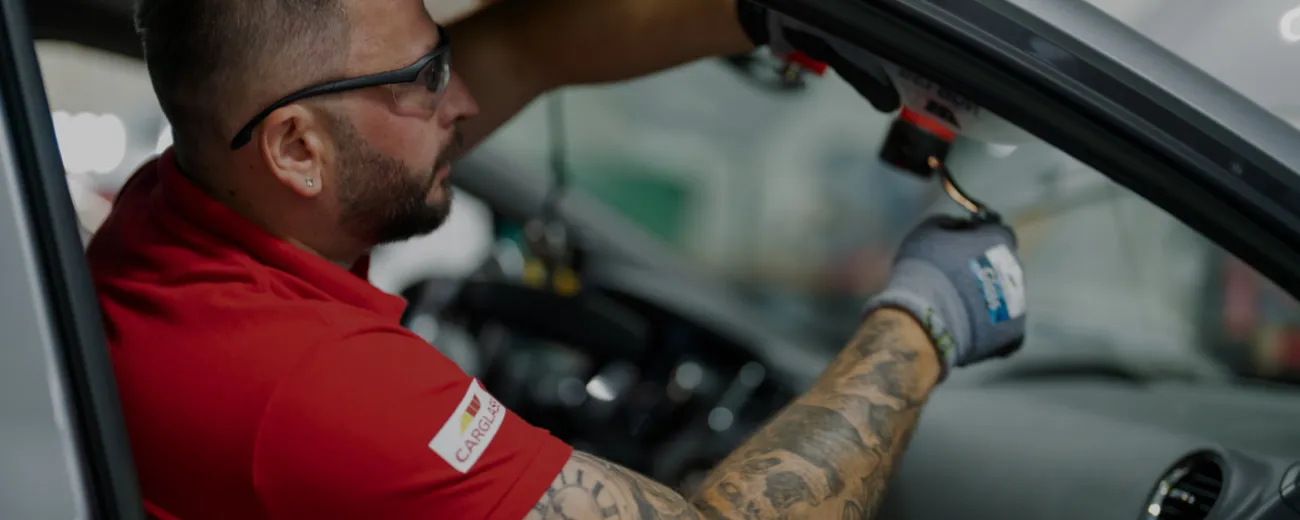 Repair the front glass from the inside