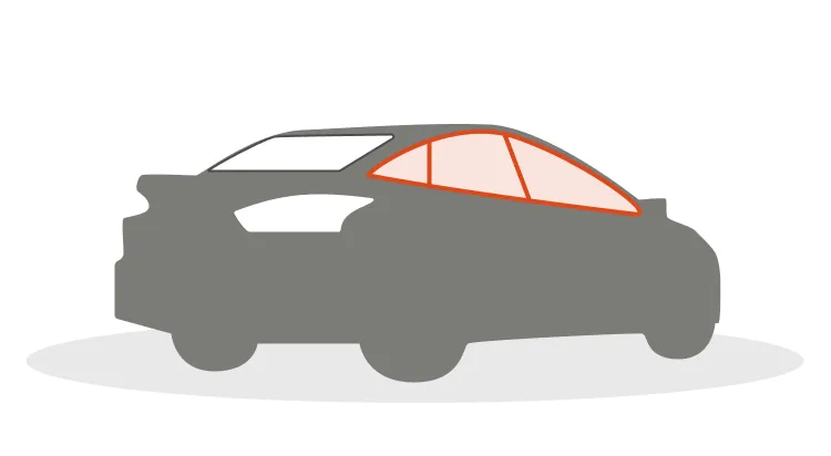 Sidoruta på bil som byts ut